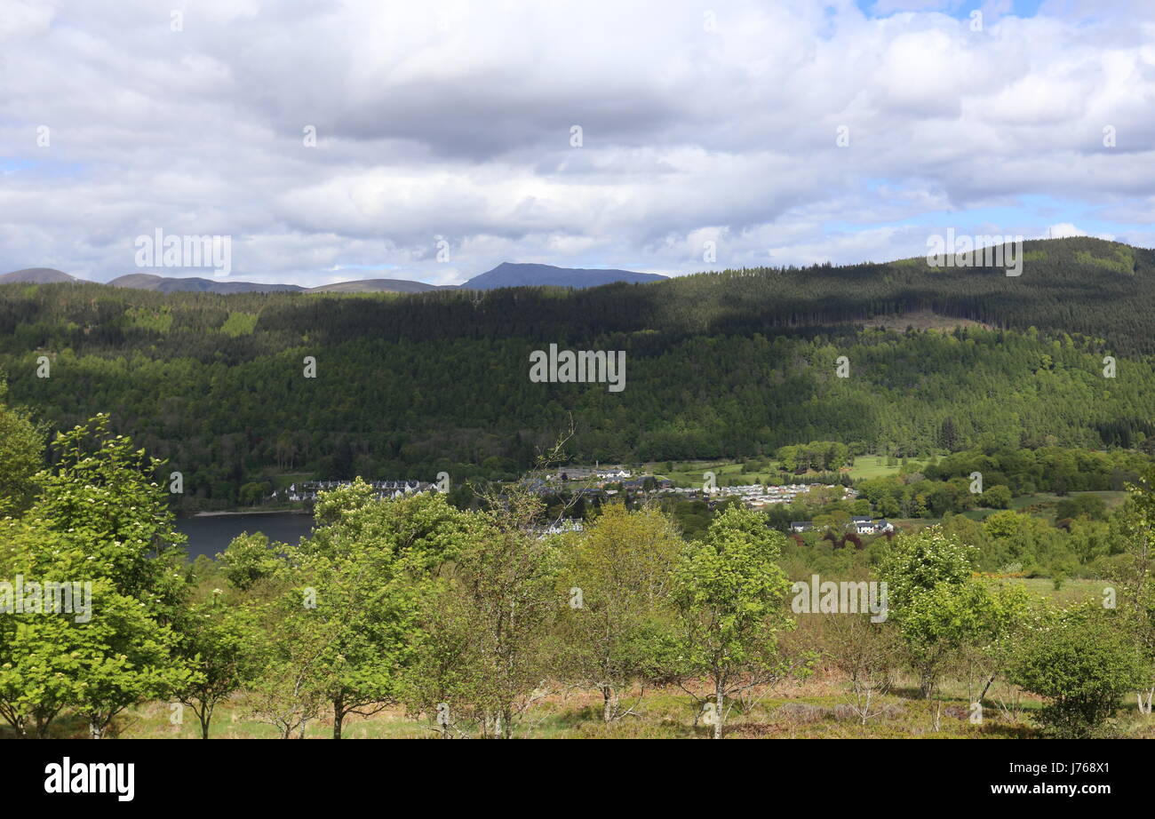 Schiehallion, Loch Tay and Kenmore Scotland  May 2017 Stock Photo