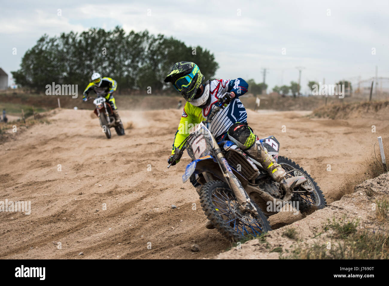 Slow Motorcross Rider Two offroad motorcycle riders hi-res stock photography and images - Alamy