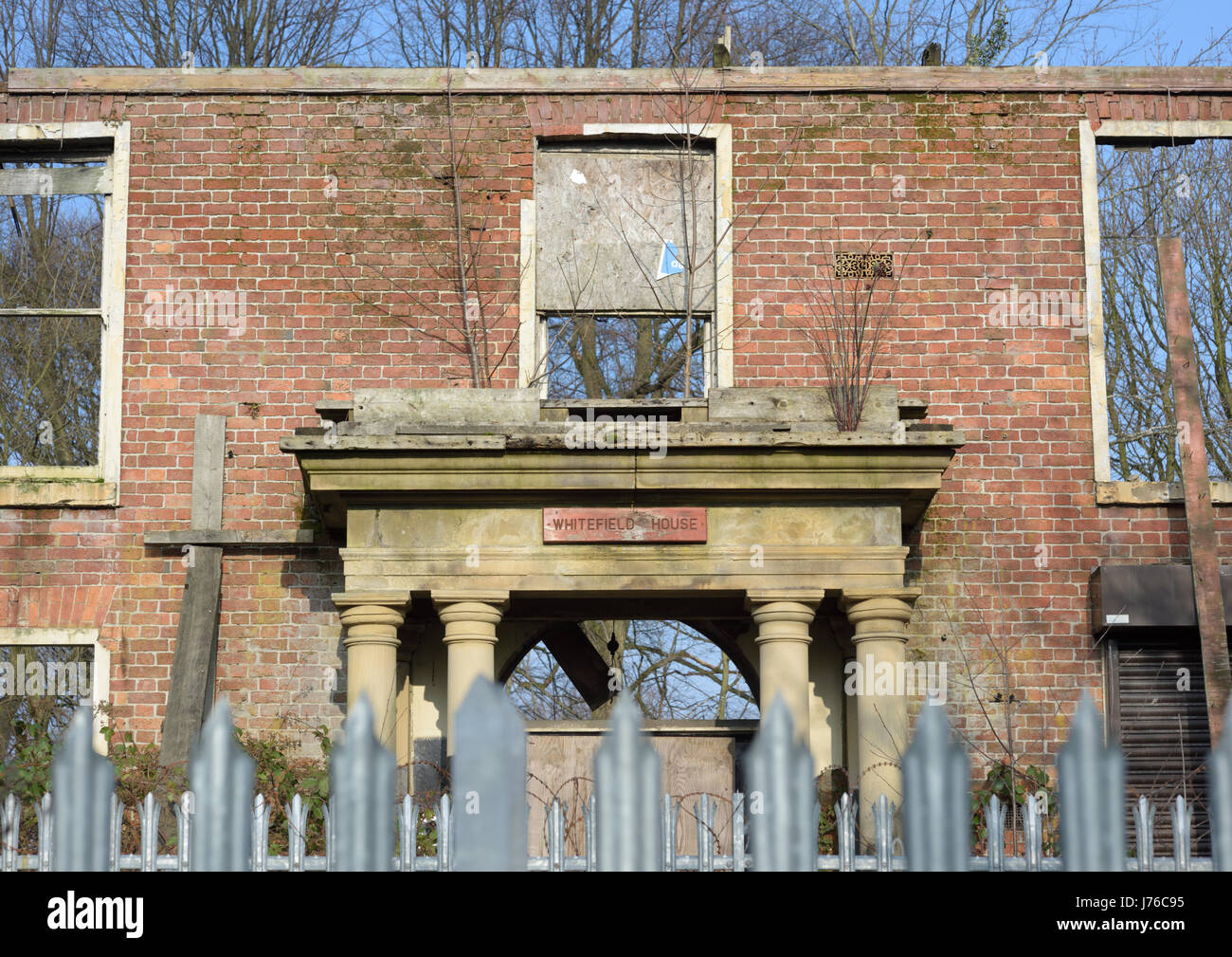 Whitefield town hall ruin Stock Photo Alamy
