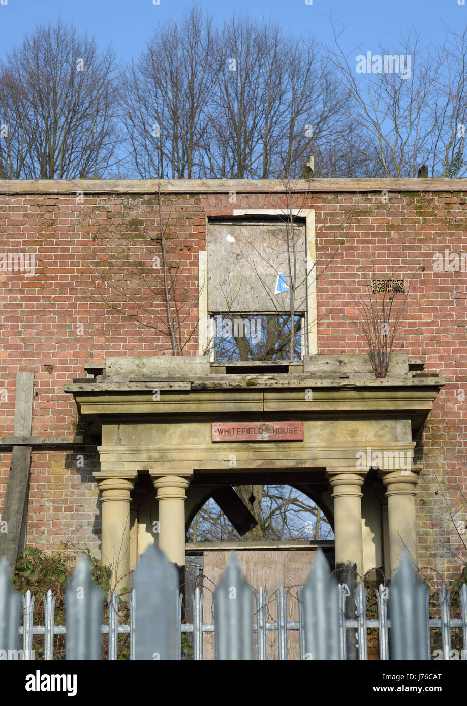 Whitefield town hall ruin Stock Photo Alamy