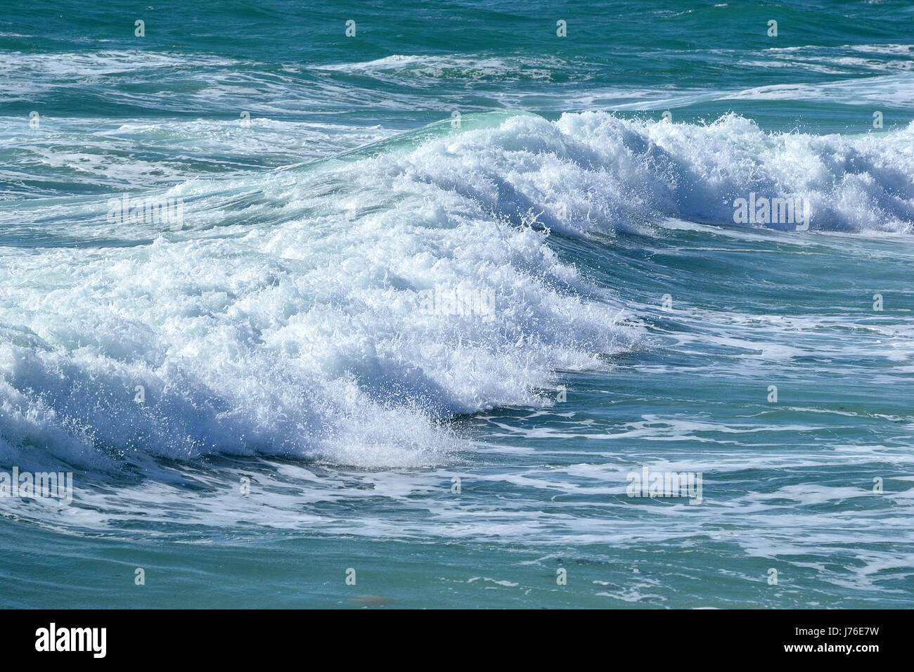 Rising tide on the Wild coast in Quiberon peninsula (Morbihan, Brittany ...