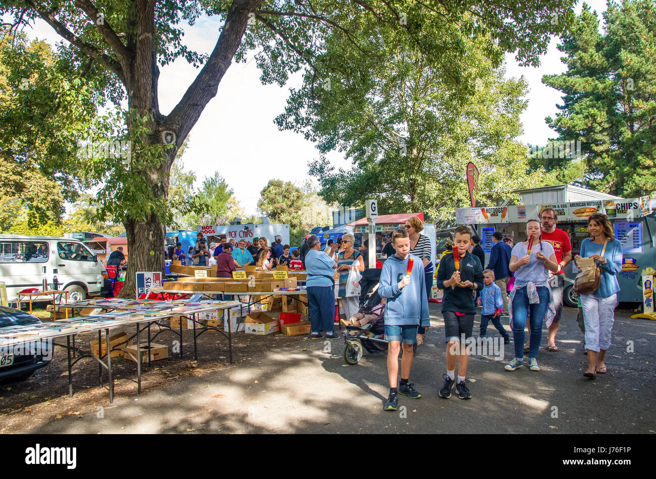Christchurch,New Zealand - April 17,2016 : The Riccarton Market on Sunday which is located at Christchurch is the biggest market of its kind in New Ze Stock Photo
