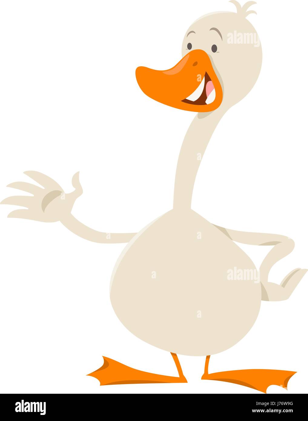Cartoon Illustration of Goose Bird Farm Animal Character Stock Vector