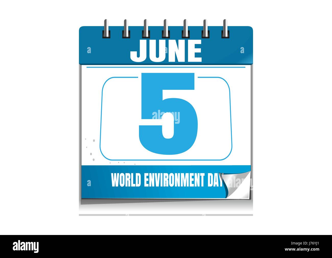 World Environmental Day. Blue wall calendar. Environmental Day date in