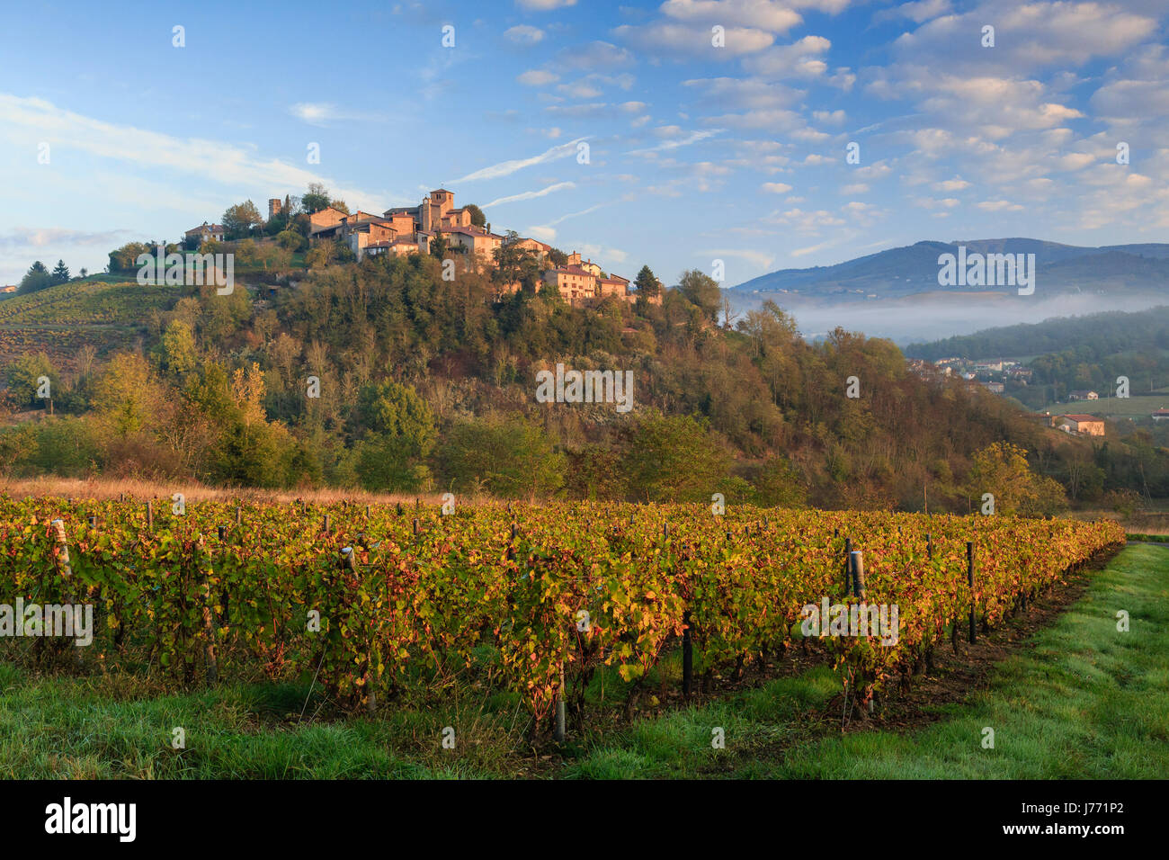 Ternand France, Rhone, Beaujolais region, Ternand, the village and the ...