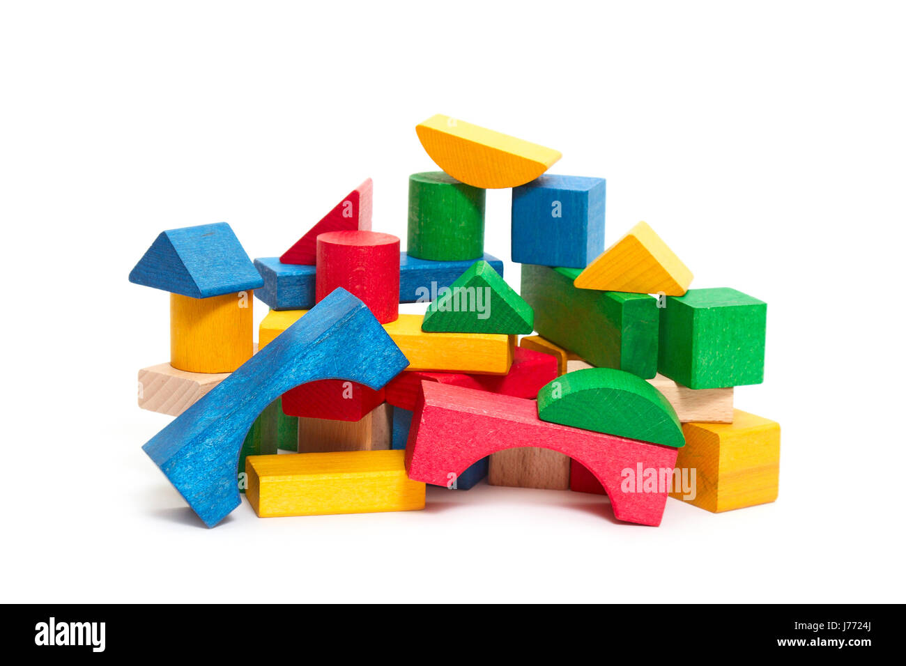 colour toys blocks heap wooden color pile bricks cubes object single ...