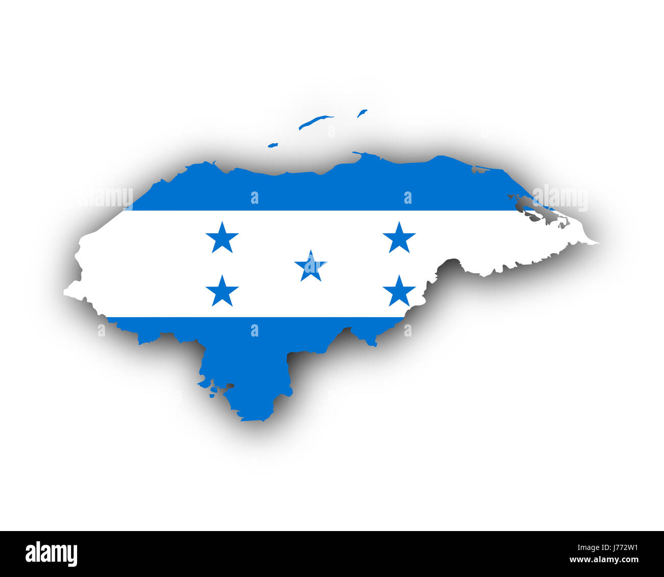 Map and flag of Honduras Stock Photo