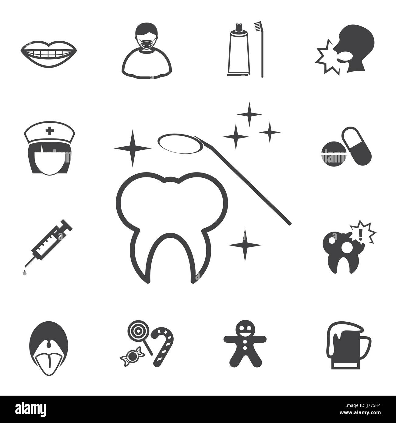 Dental icons set Stock Vector Image & Art - Alamy