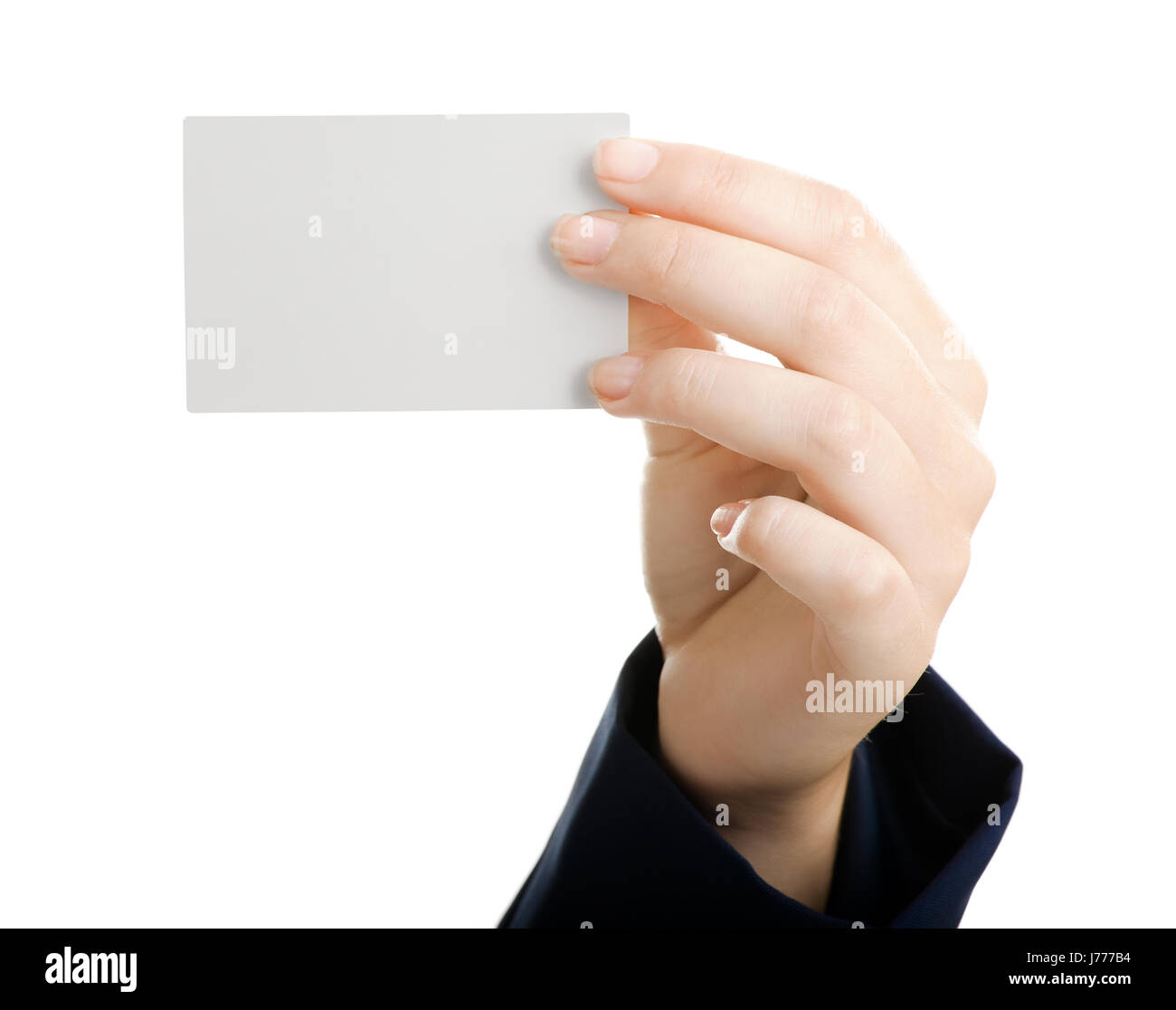 woman presentation blank european caucasian uninhabited card possession holding Stock Photo