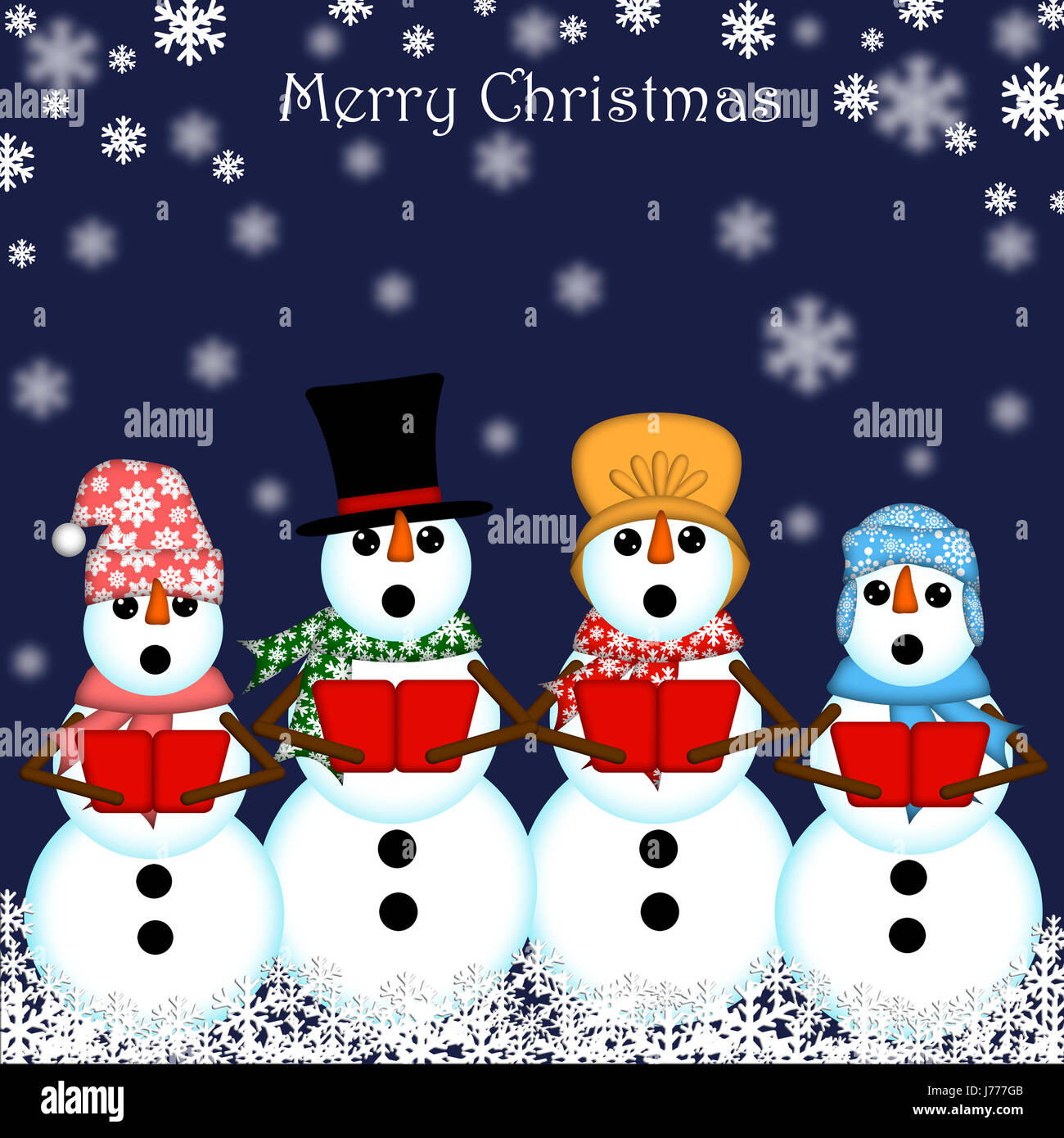 music christmas songs snowman singing hymns familiy family xmas x-mas woman Stock Photo