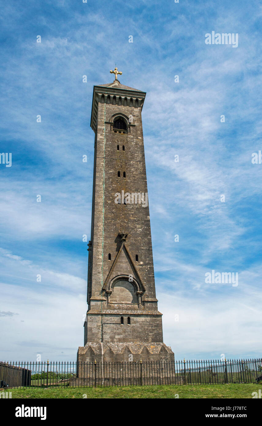 The Tyndale Monument, in memory of William Tyndale, atop a hill above North Nibley in Gloucestershire Stock Photo