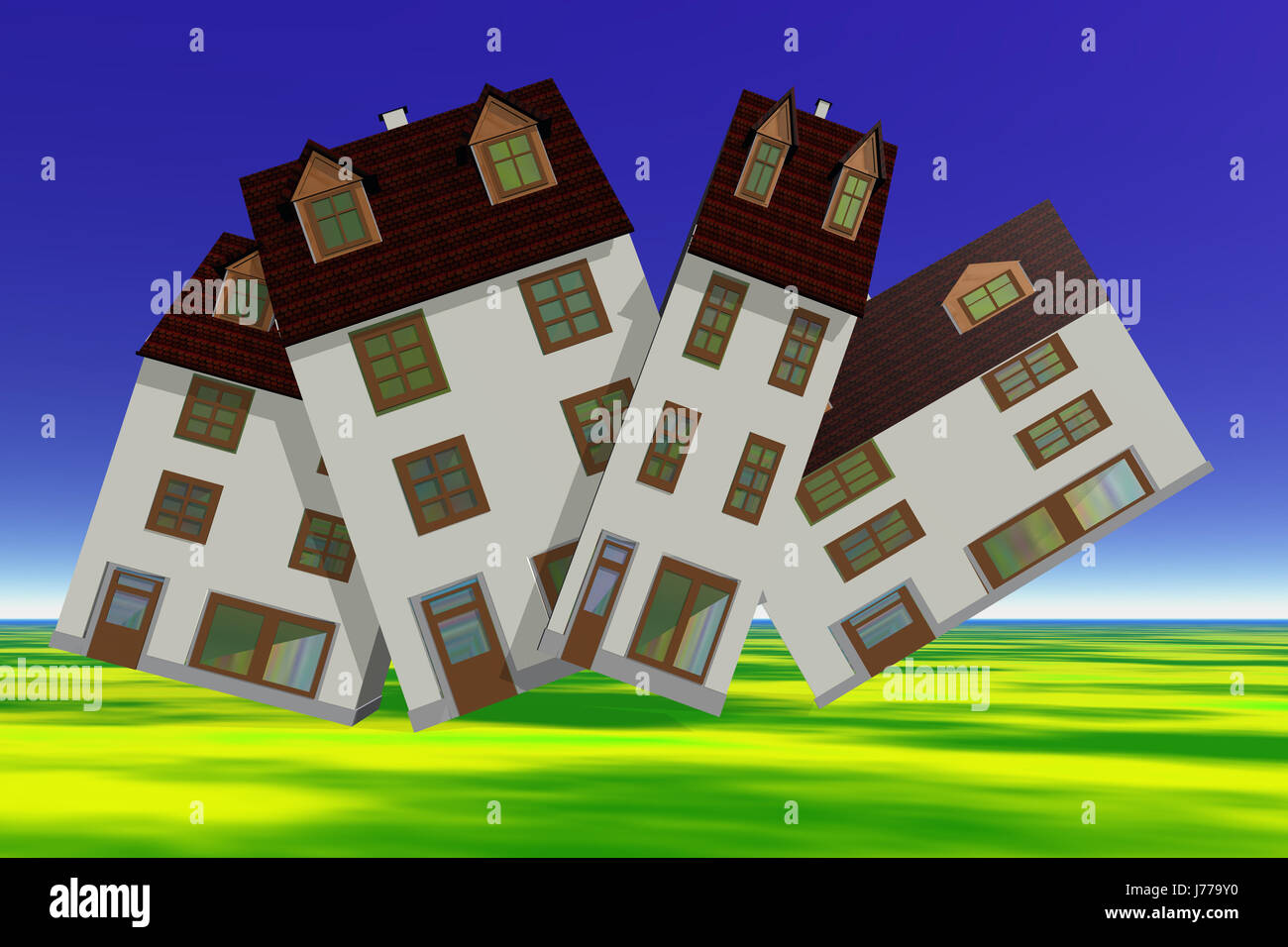 houses tenements chart house detached house to reside abode abide colonize Stock Photo