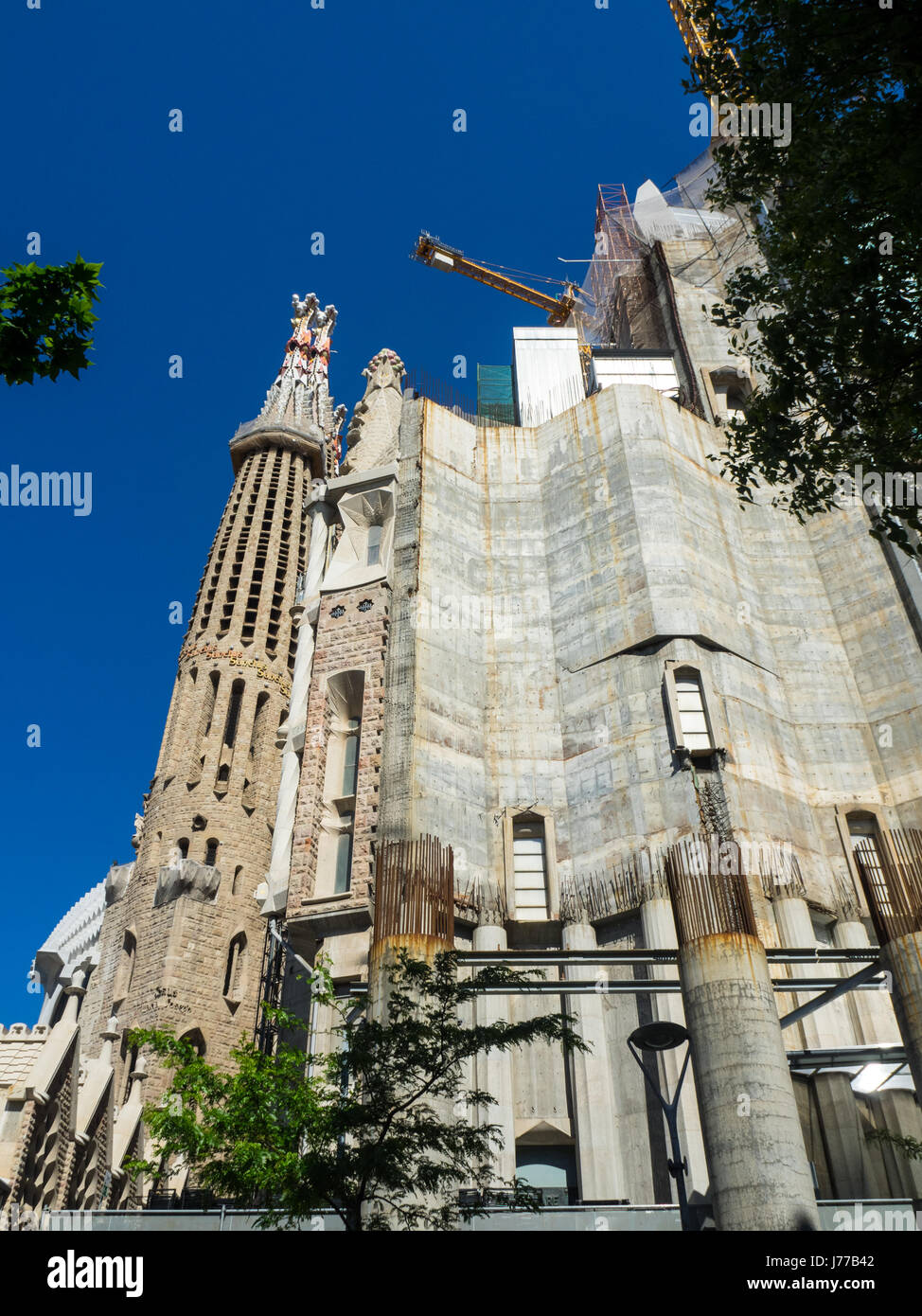 Glory Facade of Gaudi's Sagrada Familia Basilica still under