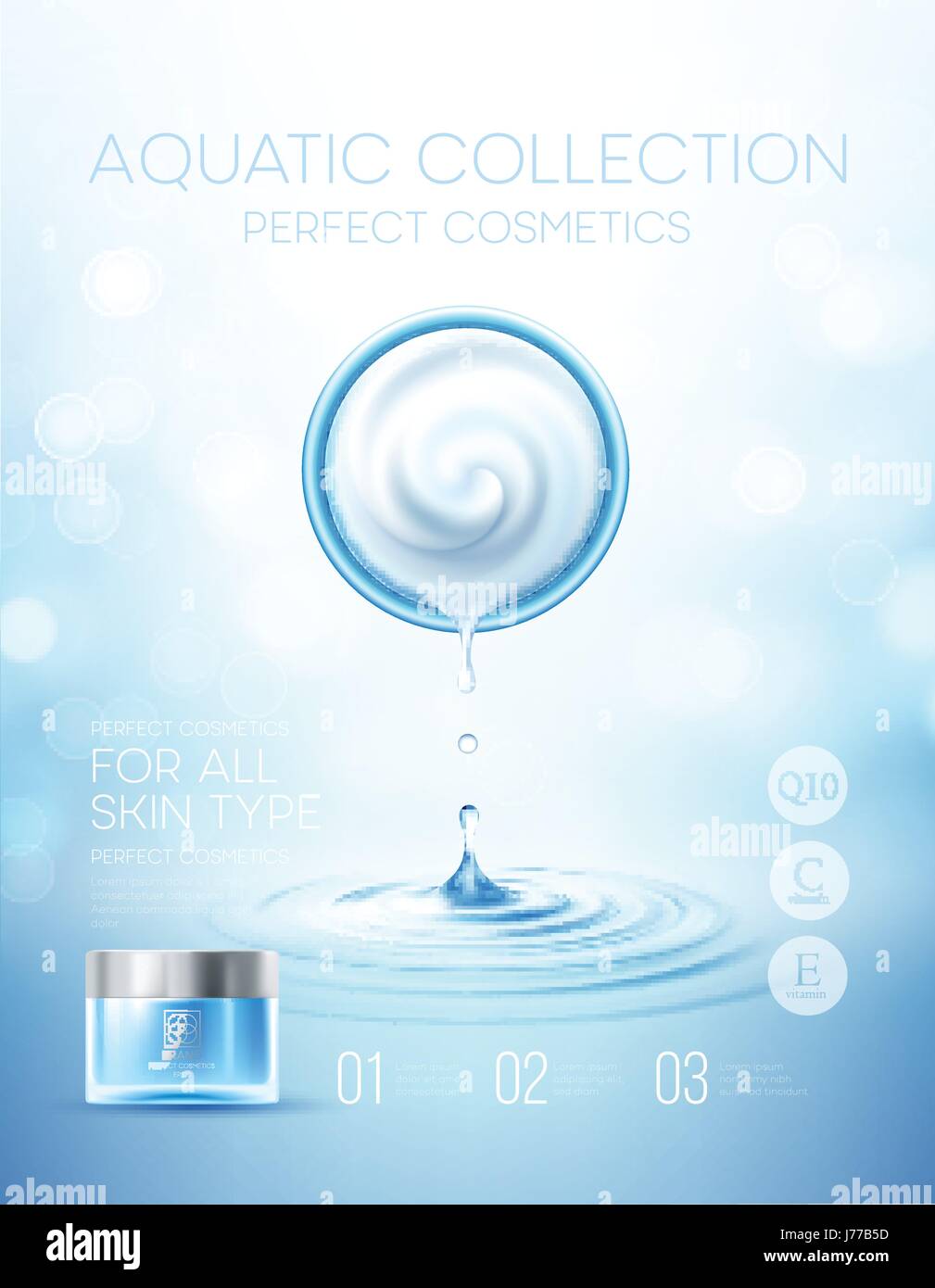 Design cosmetics product advertising. Vector illustration Stock Vector