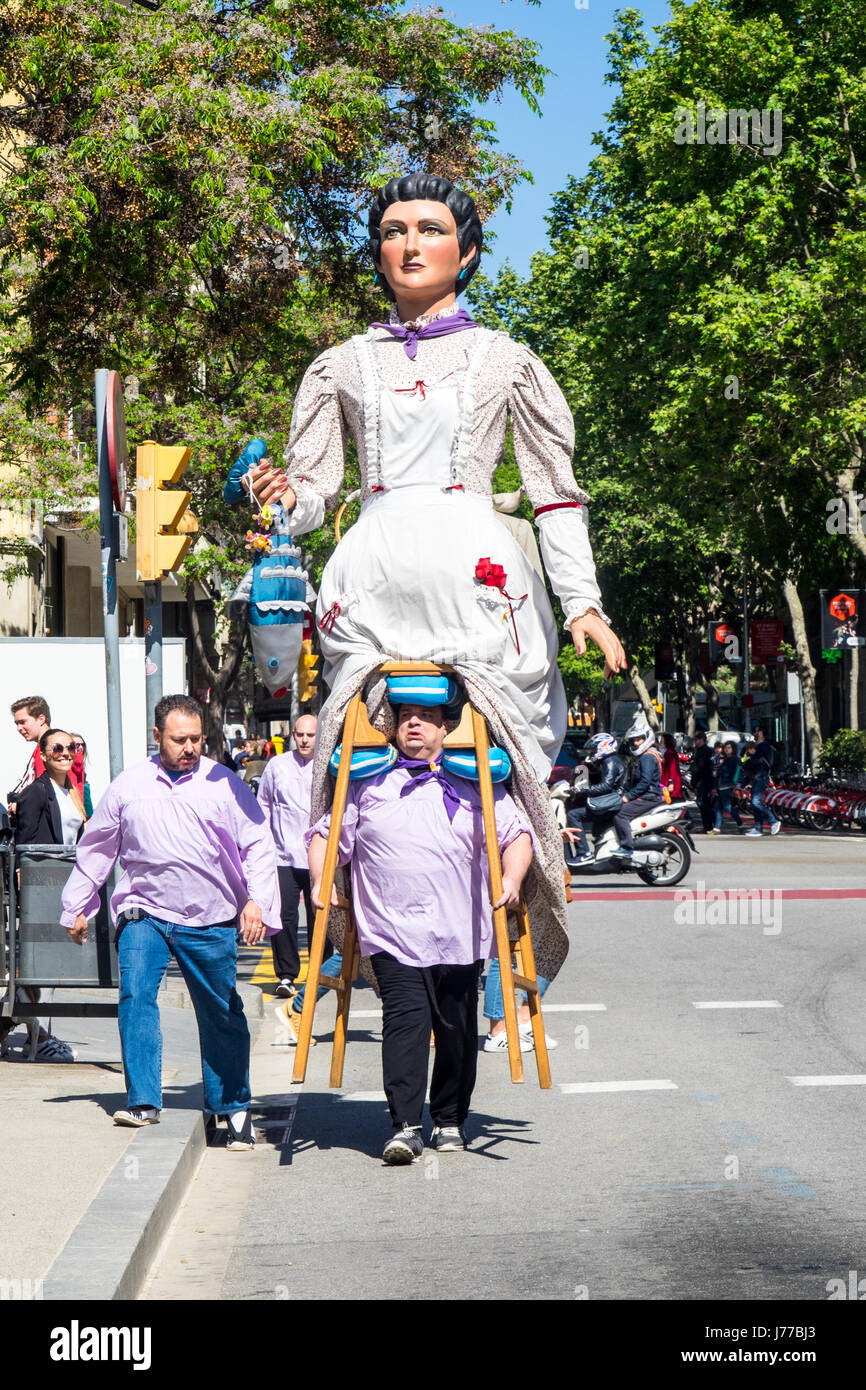 Giant puppet in a street parade in Barcelona, Spain Stock Photo Alamy