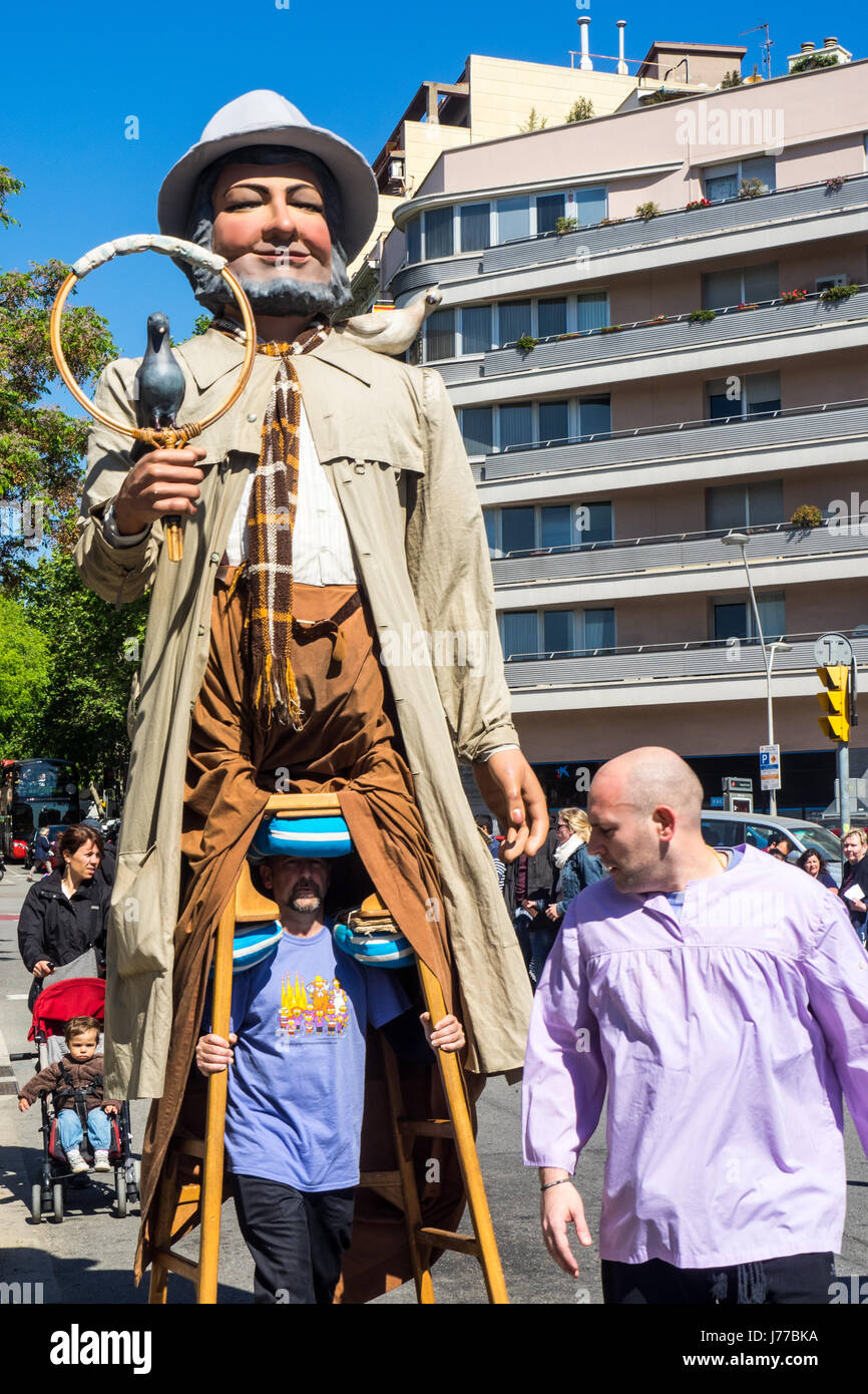 Giant puppet in a street parade in Barcelona, Spain Stock Photo Alamy