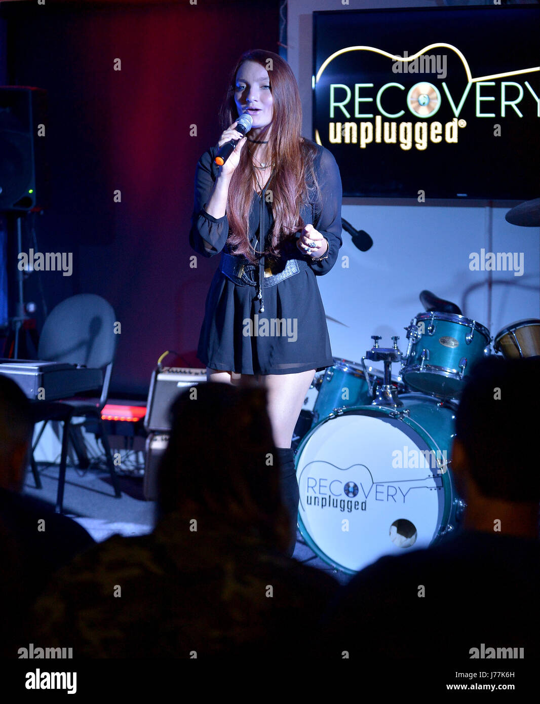 Fort. Lauderdale, FL, USA. 23rd May, 2017. Singer Kendra Erika performs at Recovery Unplugged Treatment Center on May 23, 2017 in Ft. Lauderdale, Florida. Credit: Mpi10/Media Punch/Alamy Live News Stock Photo