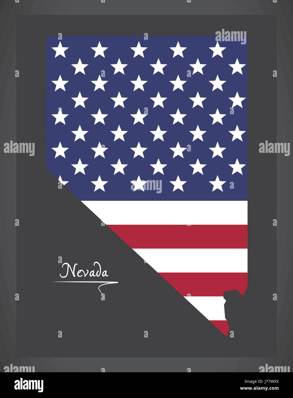Nevada map with American national flag illustration Stock Vector Image ...