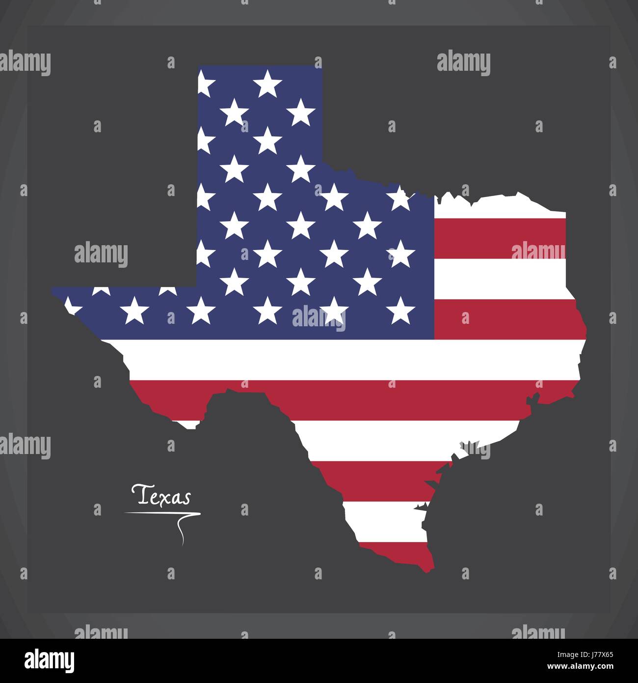 Texas map with American national flag illustration Stock Vector Image ...