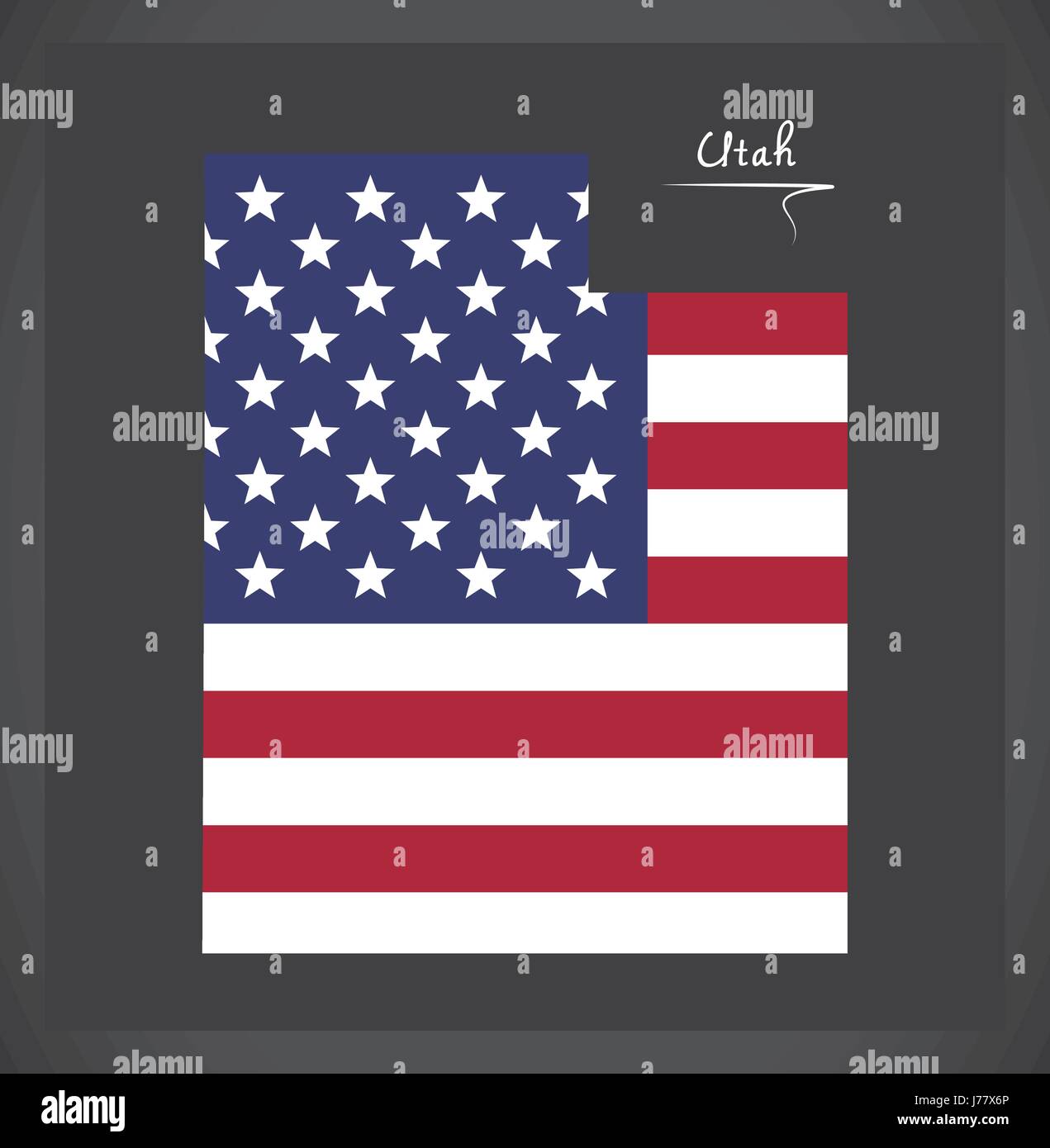 Utah map with American national flag illustration Stock Vector Image ...