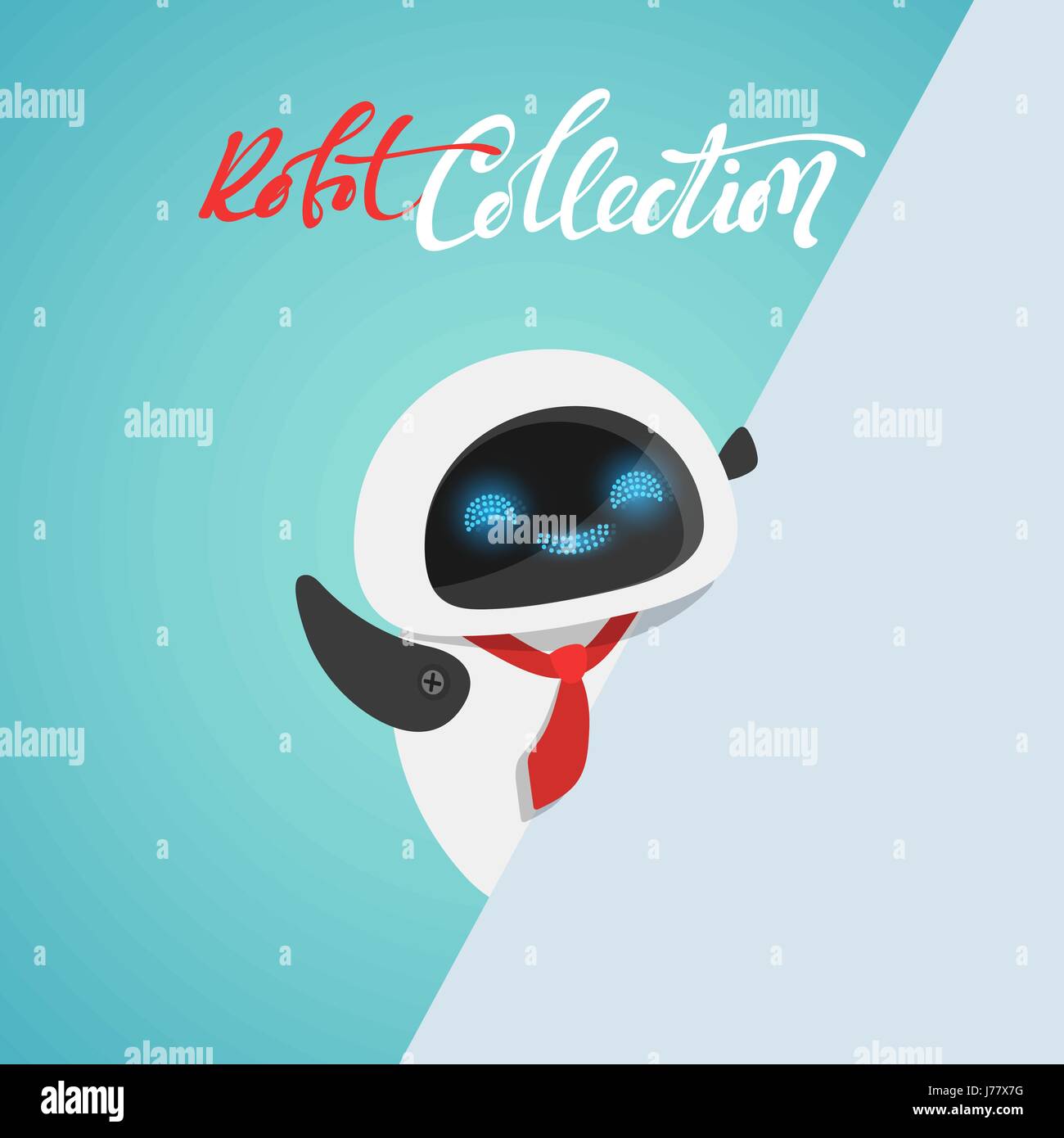 Character cute in flat style. Funny cartoon robot Stock Vector Image ...