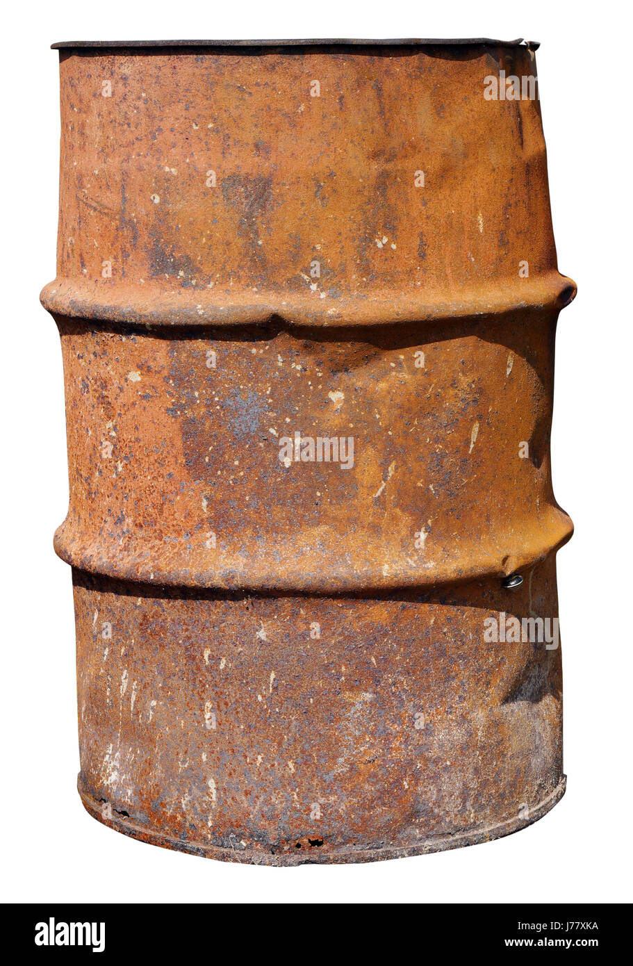 Rusty steel barrel without bottom for burning of garbage and branches