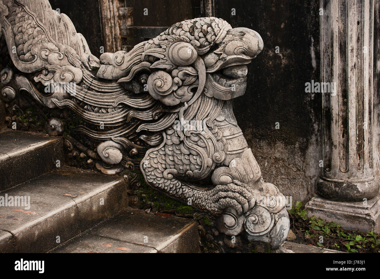 Dragon Hand Rails Hand rail of a cement dragon decorates the steps of the Imperial City ...