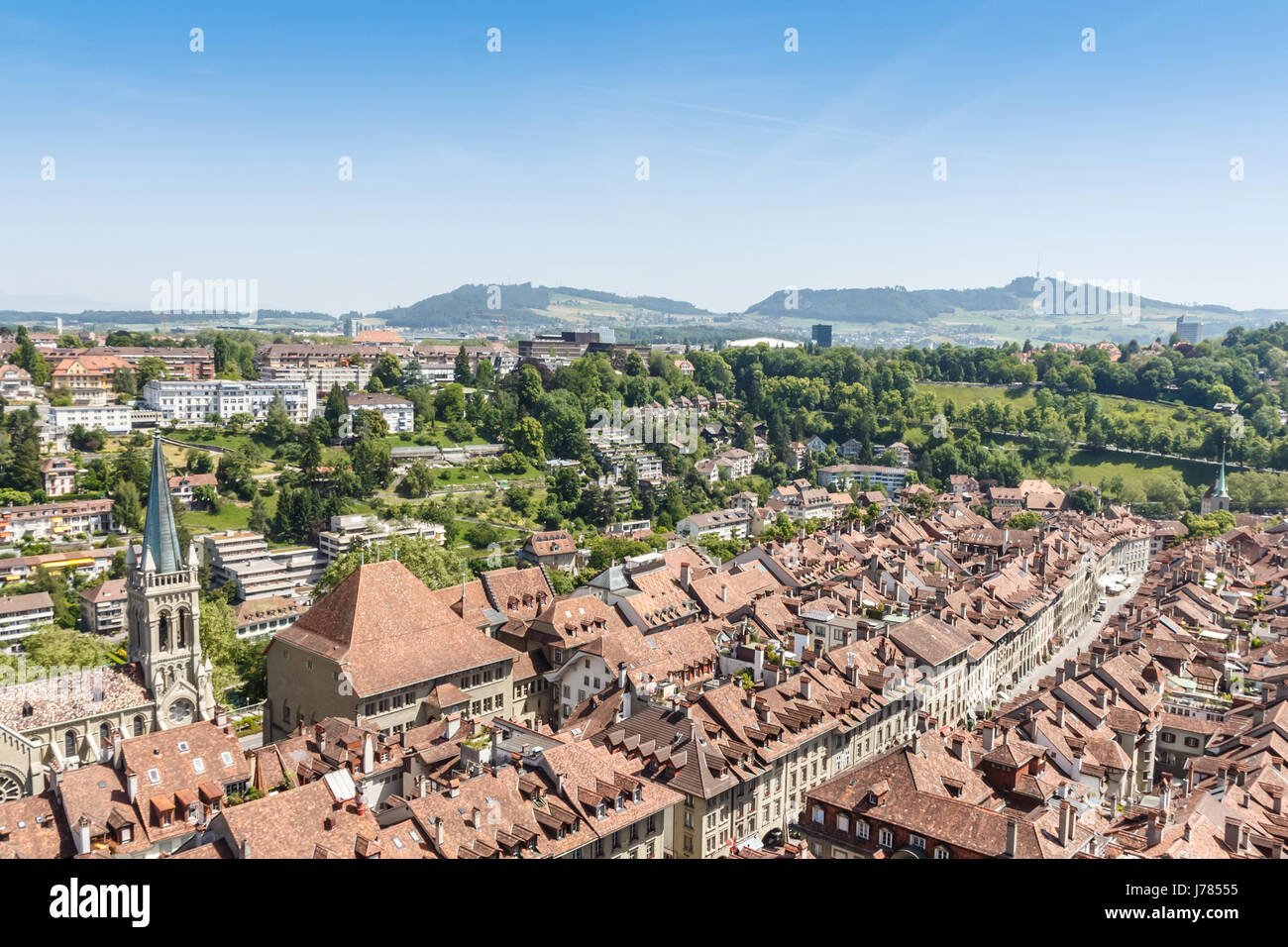 Beautiful old town Bern city, capital of Switzerland, selective focus Stock Photo