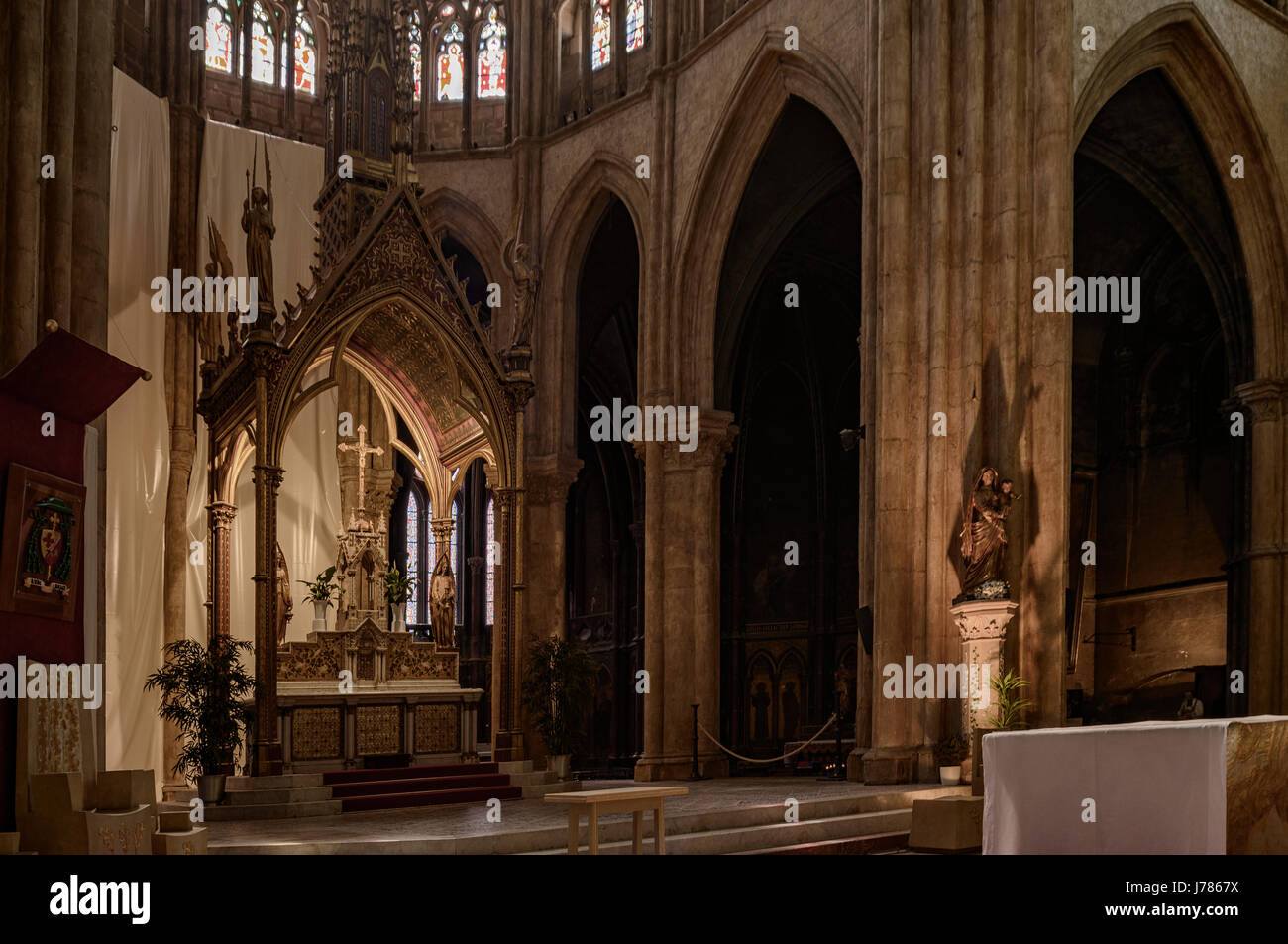 Interior of the cathedral Saint Marie, Bayonne, Aquitaine, France, Europe Stock Photo