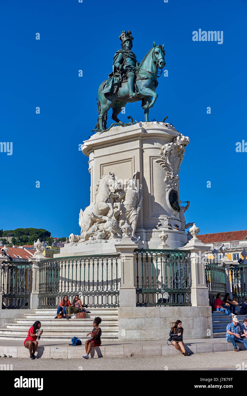 Commerce Square in the city of Lisbon, Portugal Stock Photo Alamy