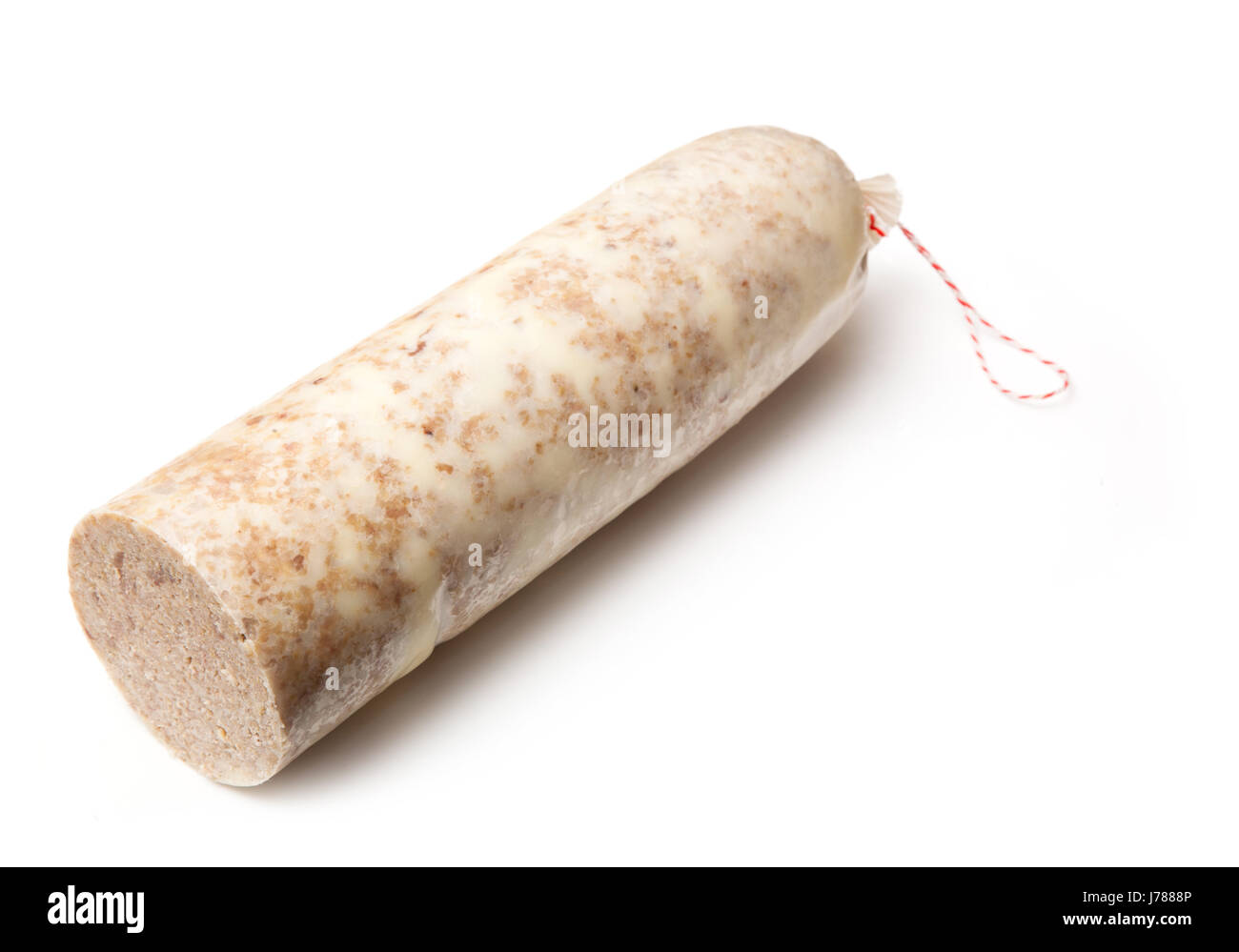 Traditional Scottish white pudding breakfast sausage made with pork and