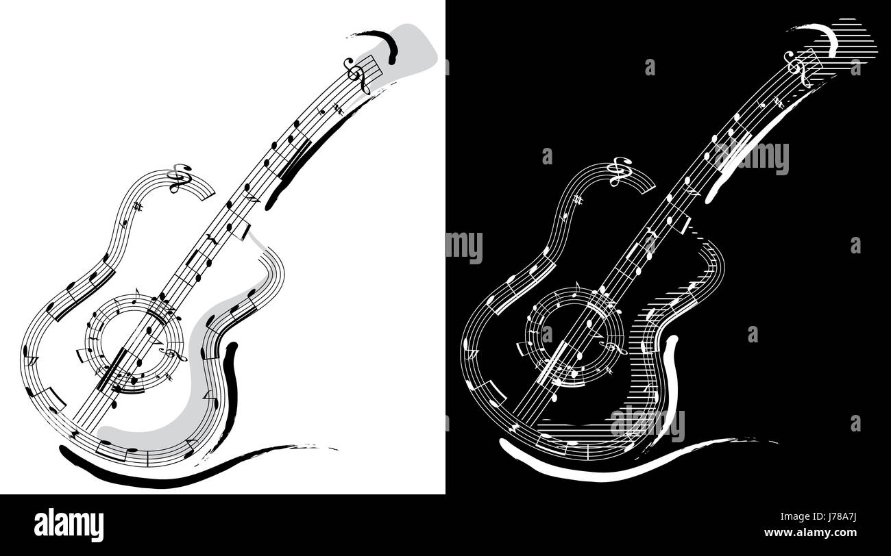 guitar music tattoo designs