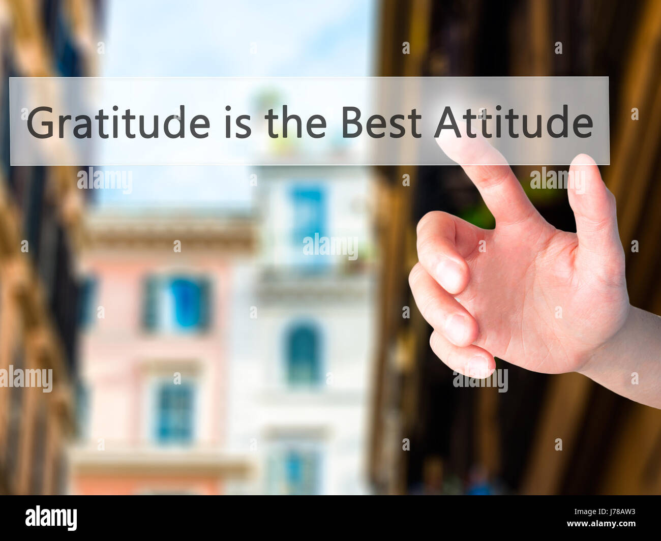 Gratitude is the Best Attitude - Hand pressing a button on blurred  background concept . Business, technology, internet concept. Stock Photo  Stock Photo - Alamy