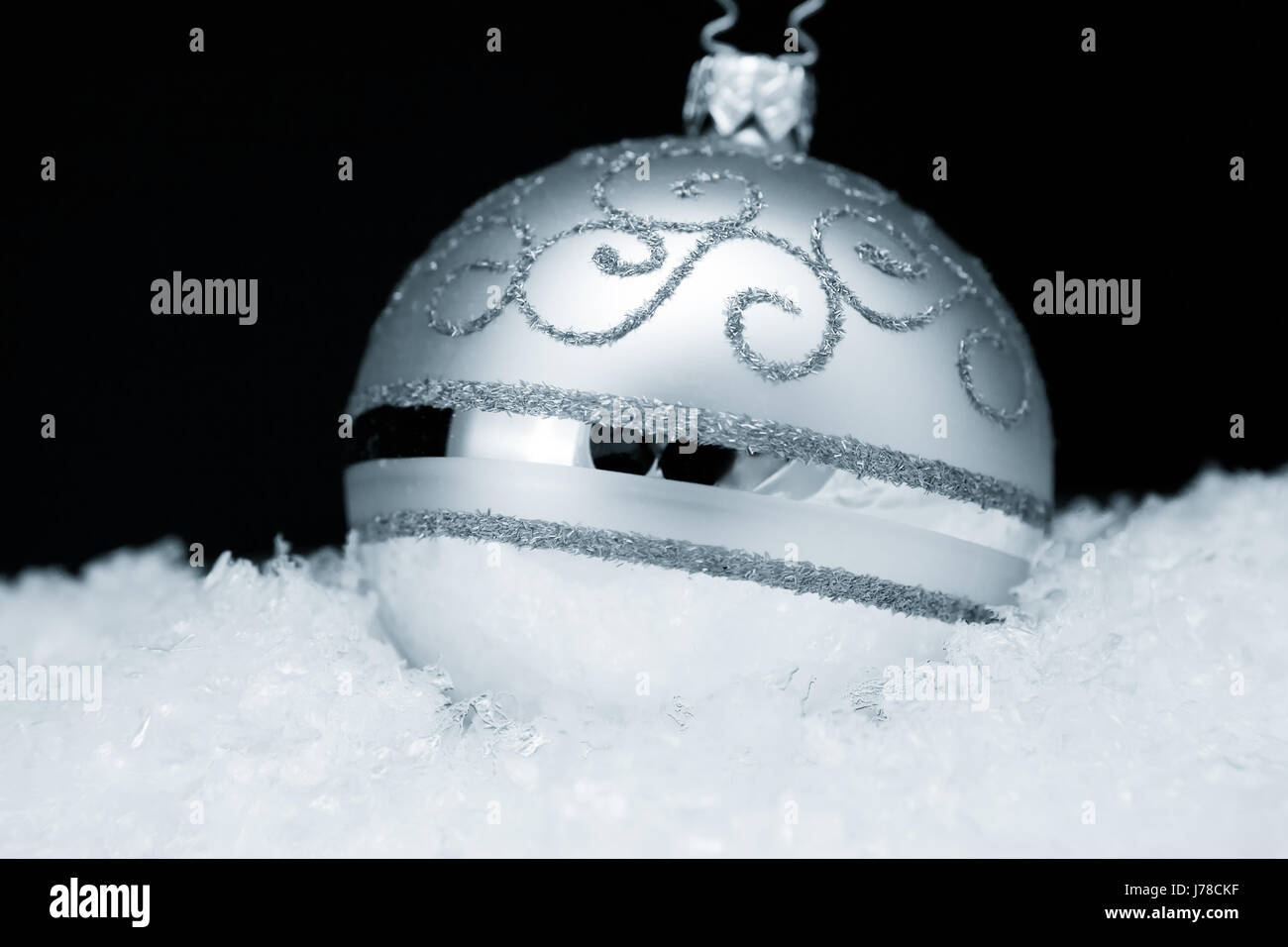 silver snowflakes decoration christmas ball ball snow christmas xmas x-mas blue Stock Photo
