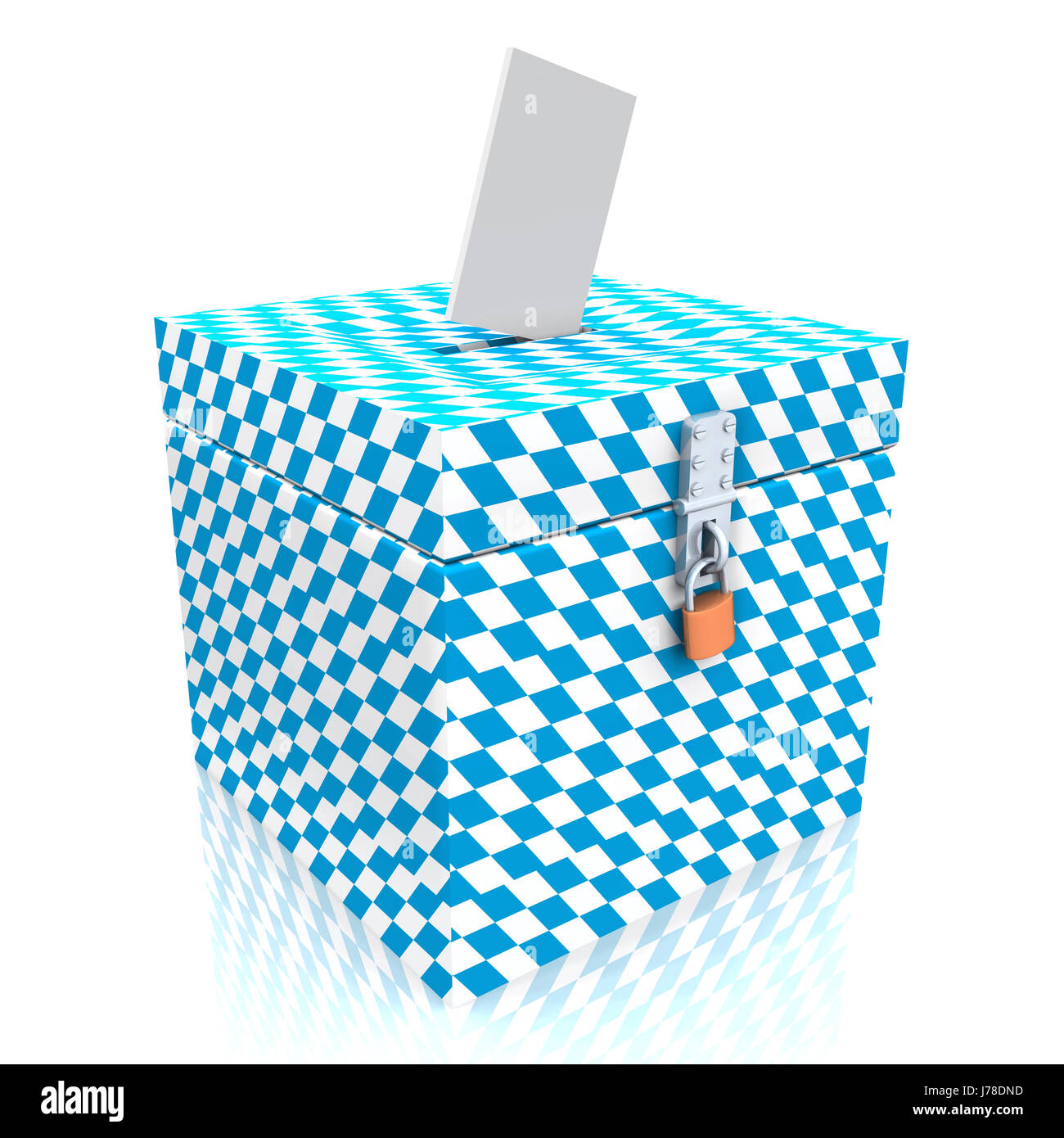 bavaria urns flag vote voting ballot box urn blue optional bavaria closed flag Stock Photo