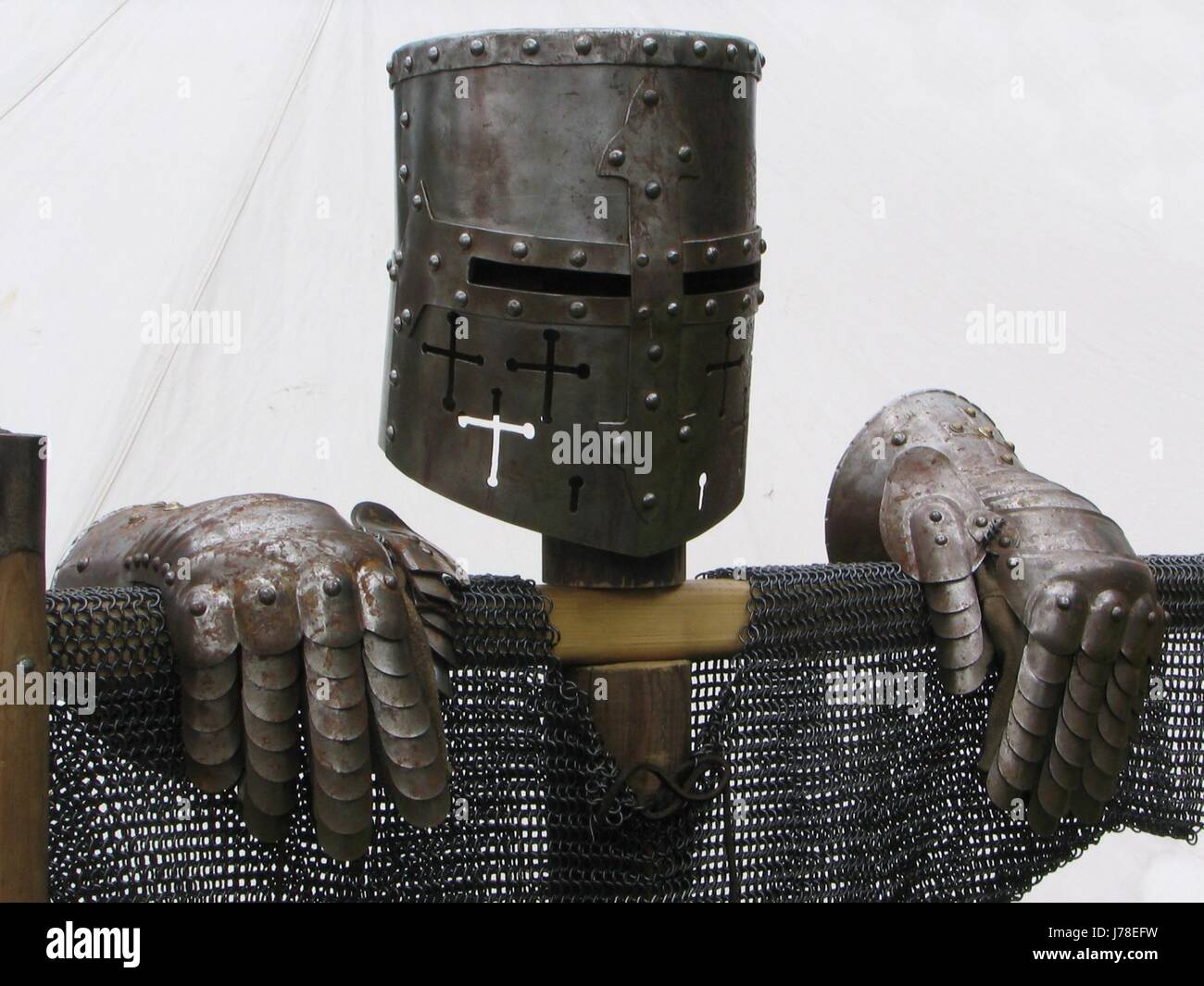 metal rivet knight helmet gloves armament chain armour middle ages