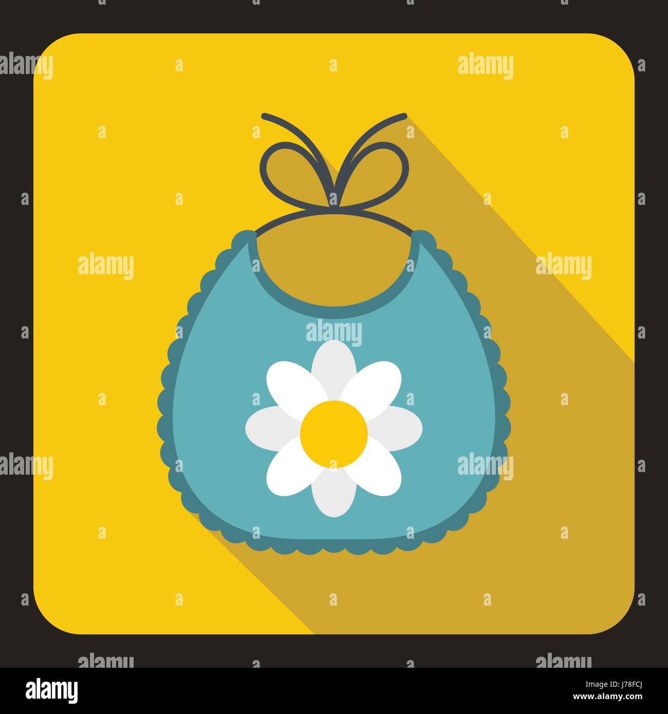 Baby bib icon in flat style on a white background vector illustration ...