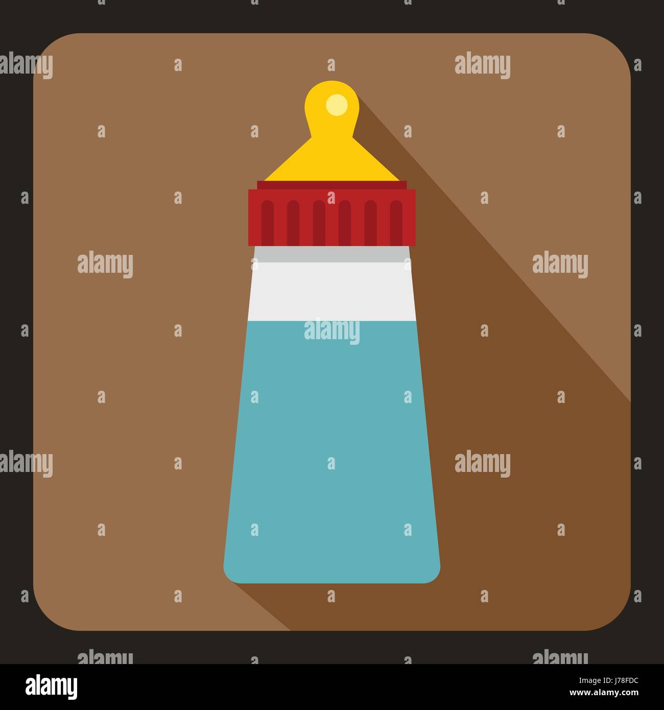 Baby milk bottle icon in flat style on a white background vector ...