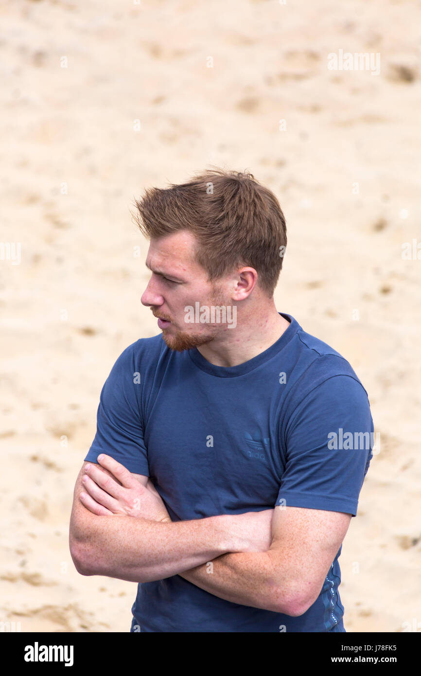 Andrew Henderson Atlantic Freestyle Football Open World Champion At Boscombe Beach Bournemouth Dorset In May Stock Photo Alamy