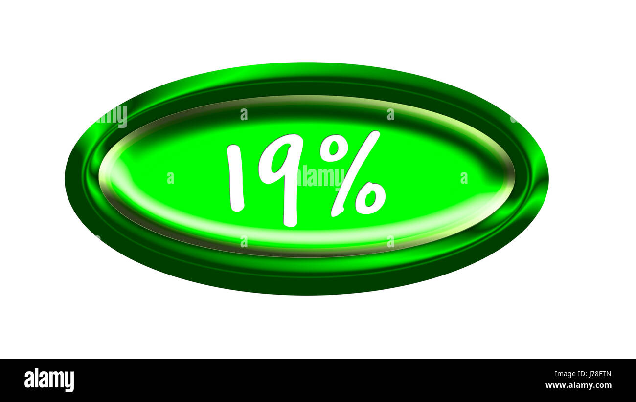 button percent vat nineteen graphic illustration button data informations Stock Photo