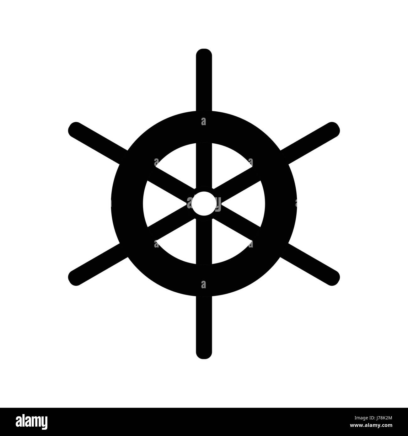 Wheel of ship icon in simple style isolated on white background ...