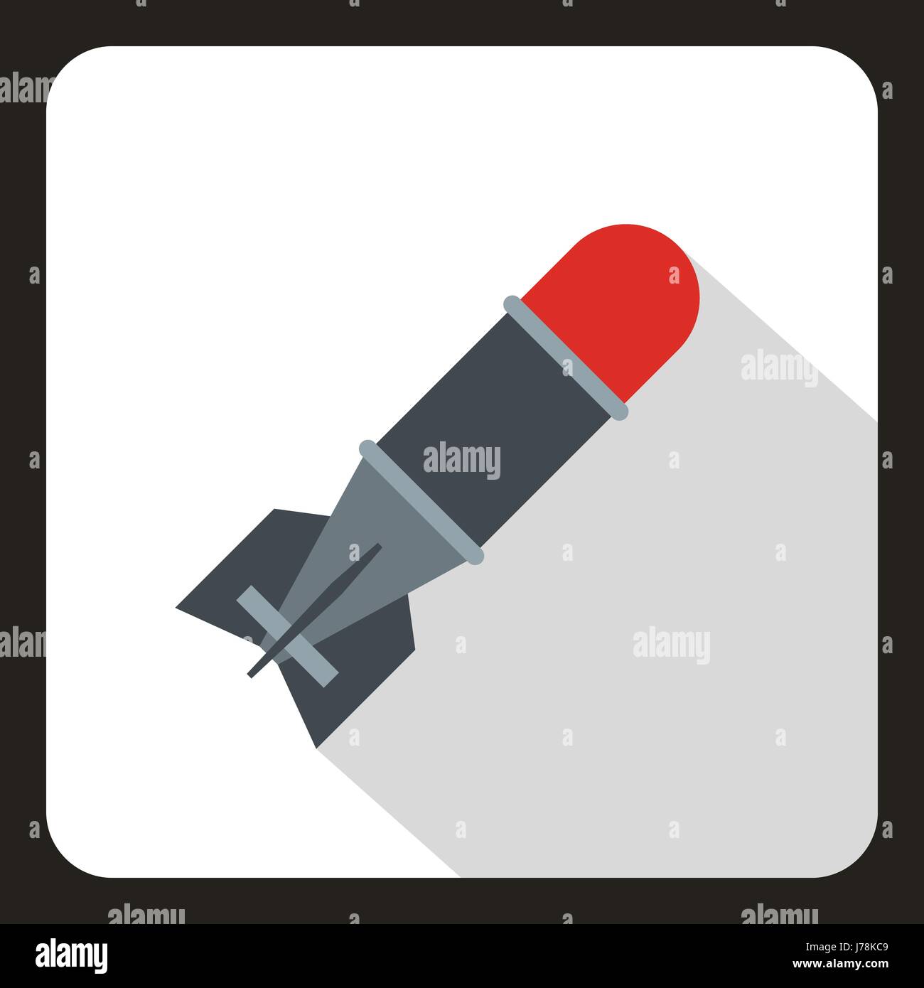 Bomb icon in flat style with long shadow vector illustration Stock ...