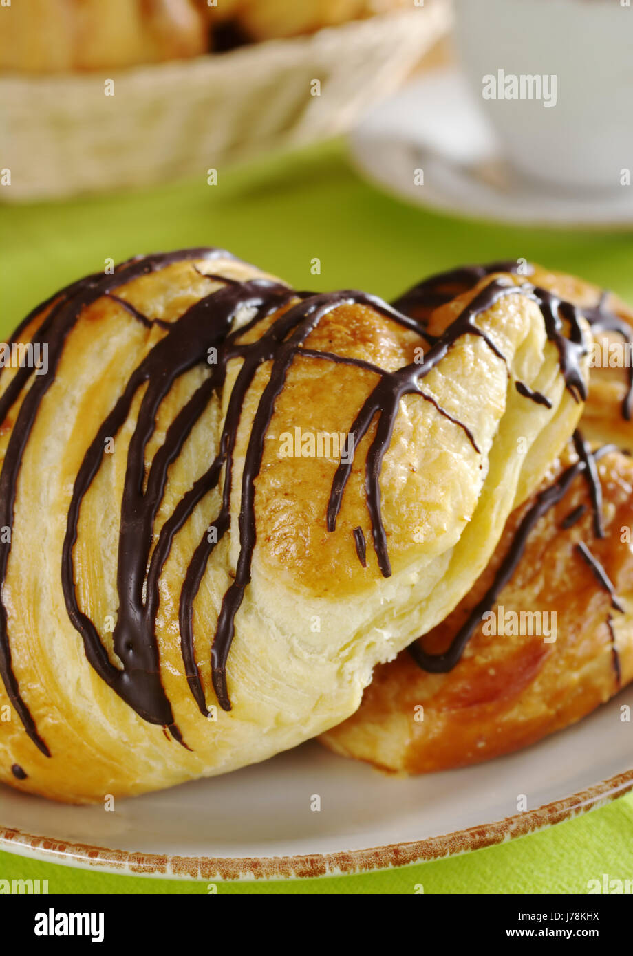 cup pastry breadbasket bread pastries dessert chocolate food breakfeast Stock Photo Alamy