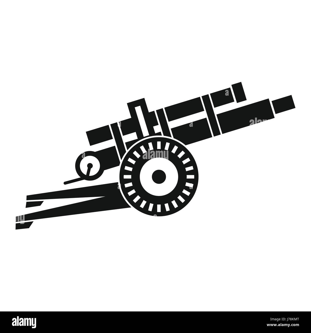 Artillery gun icon in simple style isolated on white background vector ...