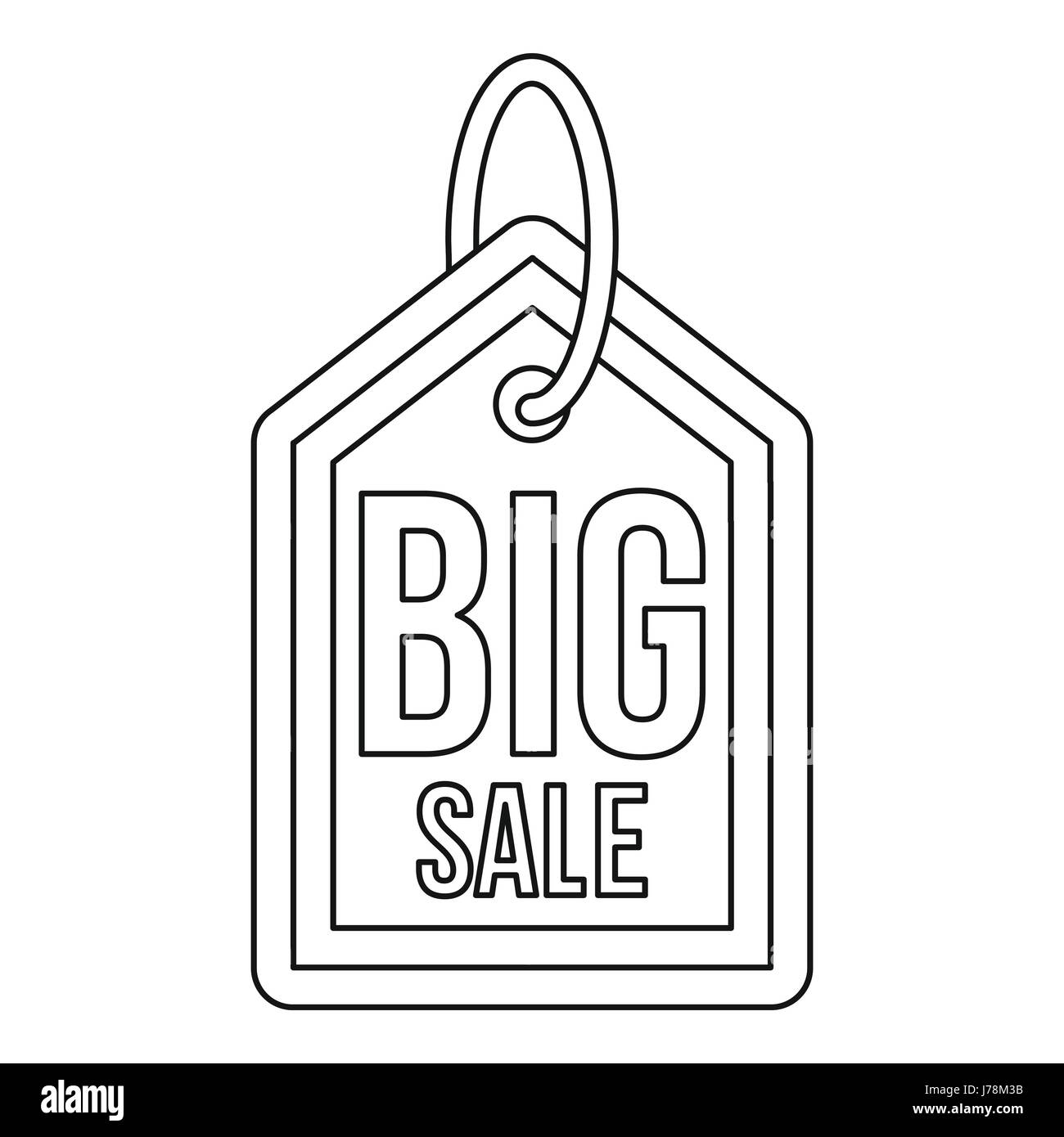 Black Friday sale tag icon in outline style on a white background ...