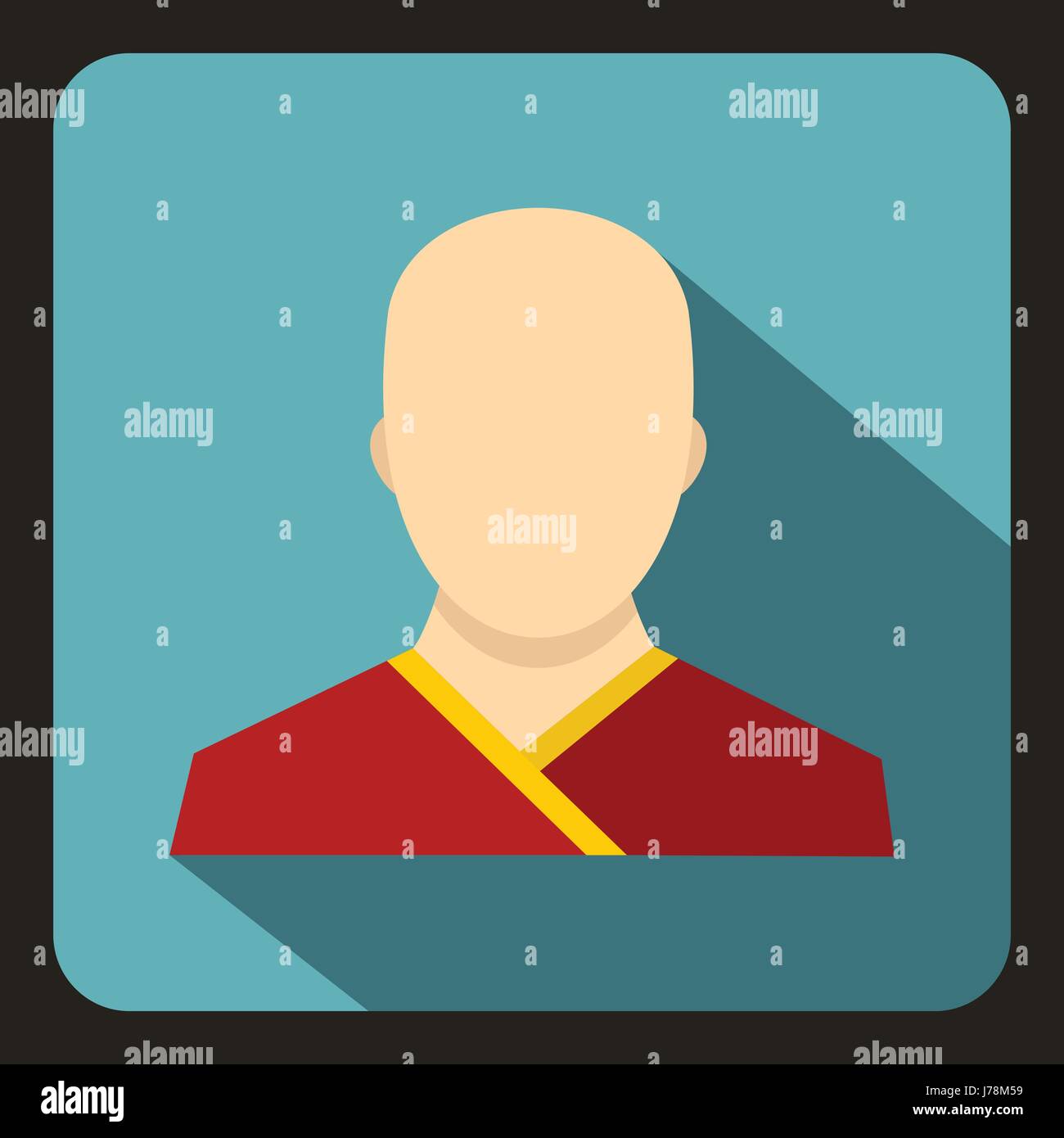 Buddhist monk icon in flat style on a white background vector ...