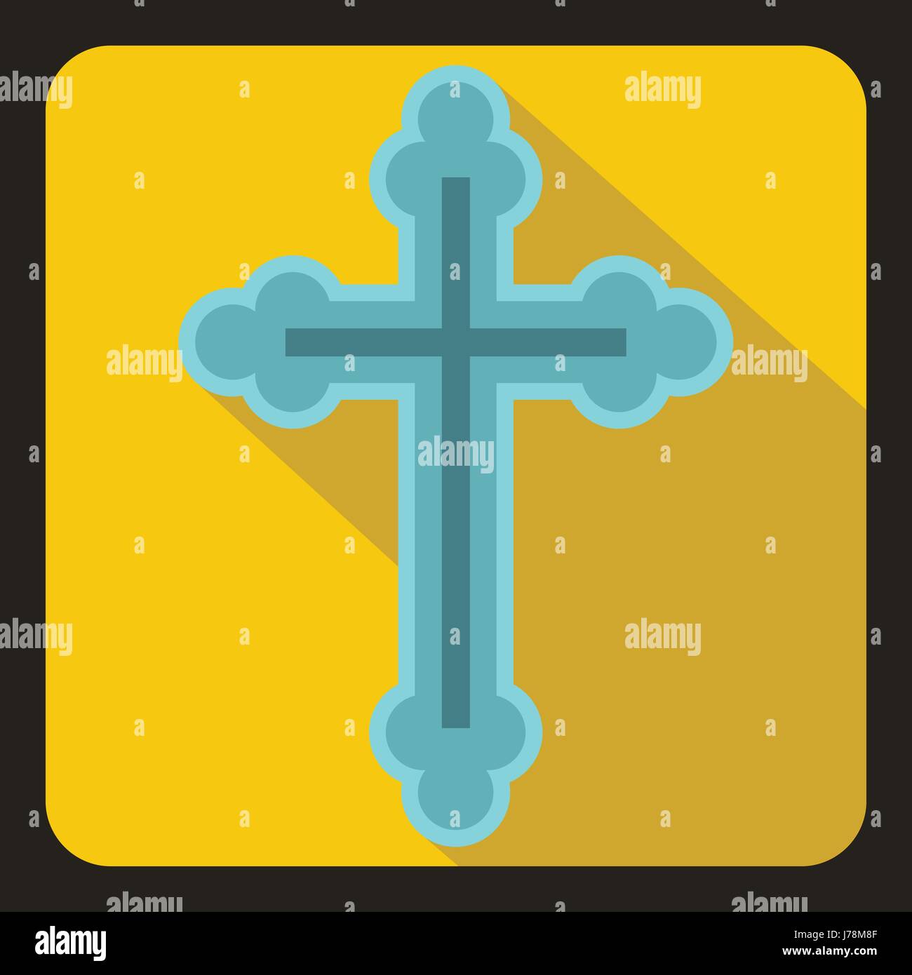 Christian cross icon in flat style on a white background vector ...