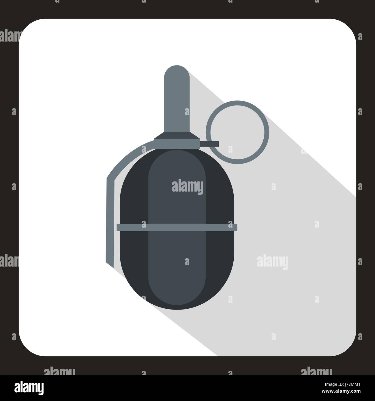 Hand paintball grenade icon in flat style on a white background vector ...