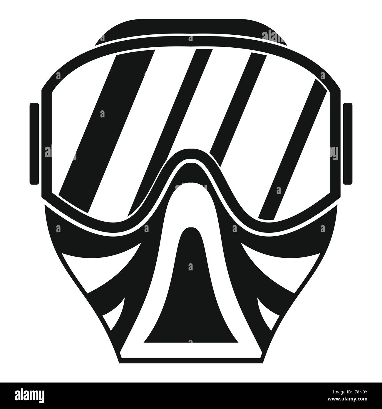 Paintball mask icon in simple style on a white background vector