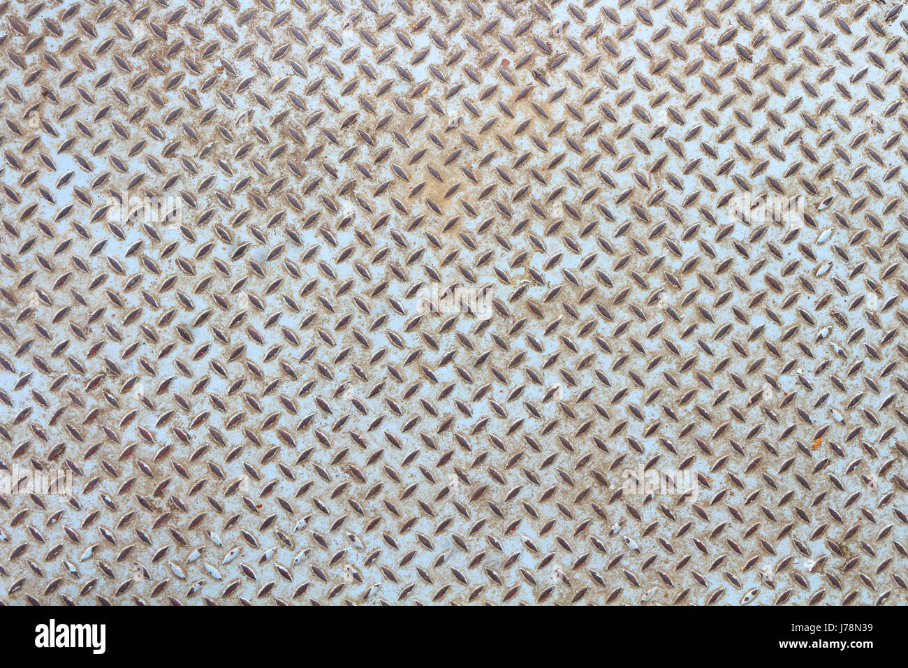 rusty checker plate texture background Stock Photo